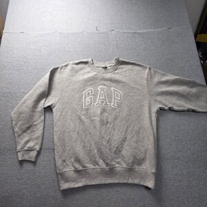 GAP Sweatshirt Medium Mens Gray Crewneck Logo Pullover Casual Long Sleeve